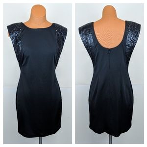 AIDEN MATTOX | Sleevless Sequin Shoulder LBD sz 8